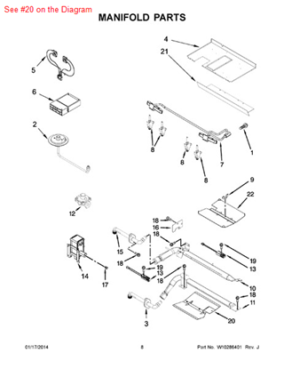 Picture of Whirlpool BAFFL-BRNR - Part# 3601F339-45