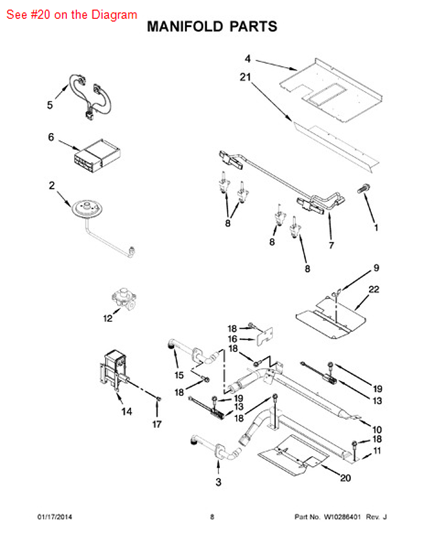 Picture of Whirlpool BAFFL-BRNR - Part# 3601F339-45