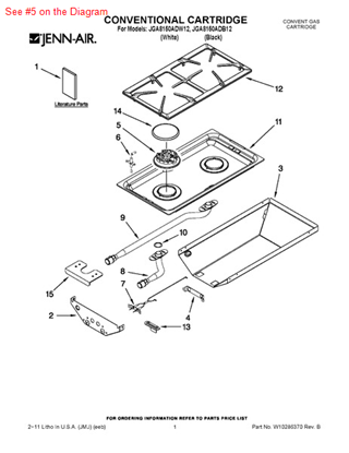 Picture of Whirlpool BURNR-BASE - Part# 7540P046-60