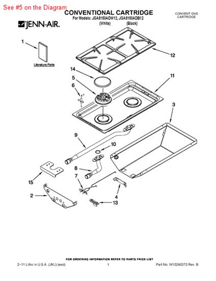 Picture of Whirlpool BURNR-BASE - Part# 7540P046-60