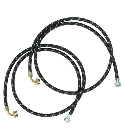 Picture of 6' 90 Deg. Gooseneck Nylon Braid Clothes Washer Washing Machine Fill Hose Kit - 2 Pack - by Whirlpool Maytag - Part# 8212638RC