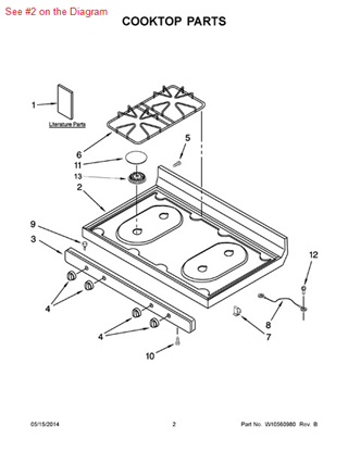 Picture of Whirlpool COOKTOP - Part# 98017619W