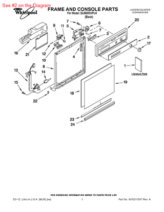 Picture of Whirlpool INSERT - Part# W10039600