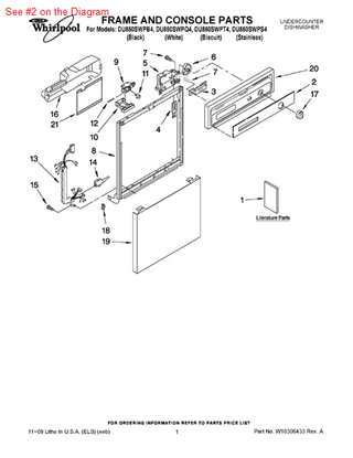 Picture of Whirlpool INSERT - Part# W10039610