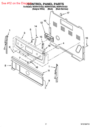 Picture of Whirlpool CNTRL-ELEC - Part# W10108090