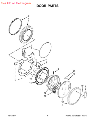 Picture of Whirlpool HINGE - Part# W10118967