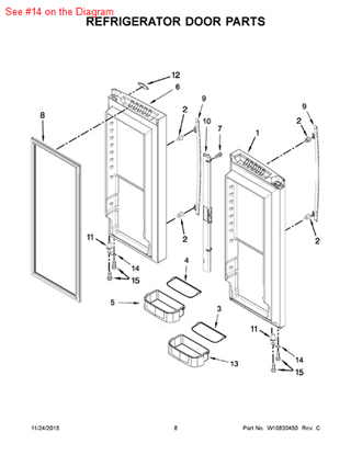 Picture of Whirlpool STOP-DOOR - Part# W10120097