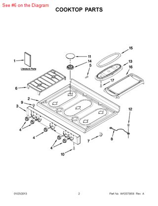 Picture of Whirlpool GRATE-BRNR - Part# W10120692