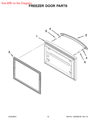 Picture of Whirlpool S/S HANDLE - Part# W10123795