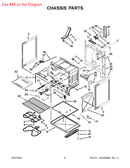 Picture of Whirlpool RETAINER - Part# W10134125