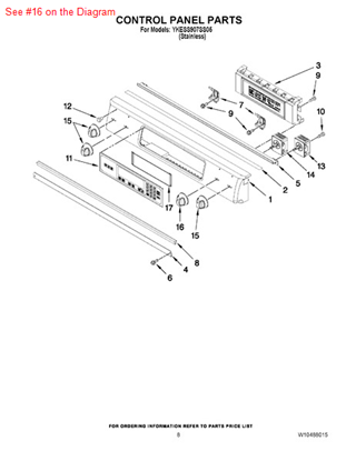 Picture of Whirlpool KNOB - Part# W10156261