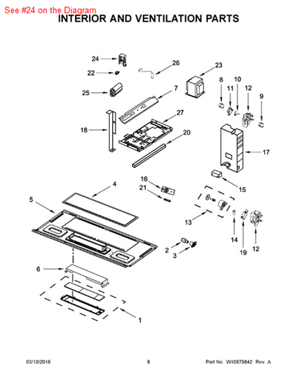 Picture of Whirlpool BRKT-CPCTR - Part# W10156817