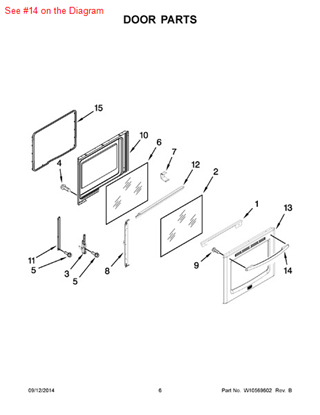 Picture of Whirlpool HNDLE-DOOR - Part# W10161708