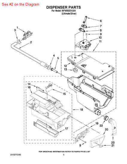 Picture of Whirlpool HOSE - Part# W10168480