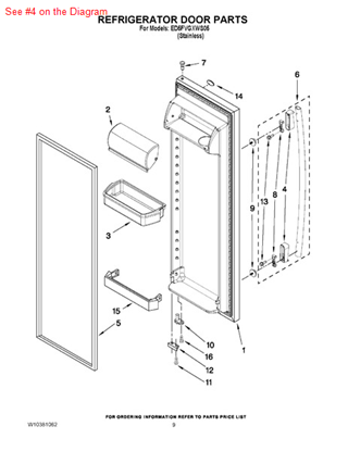 Picture of Whirlpool HANDLE ENDCAP - Part# W10171987