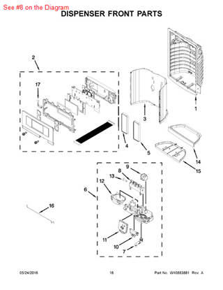 Picture of Whirlpool BRACKET - Part# W10174827