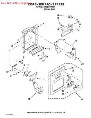 Picture of Whirlpool COVER-FRNT - Part# W10175698