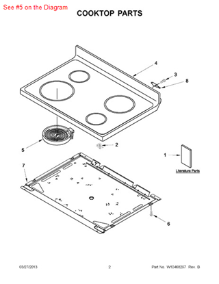 Picture of Whirlpool ELMNT-SURF - Part# W10178016