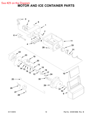 Picture of Whirlpool HOUSING - Part# W10185018