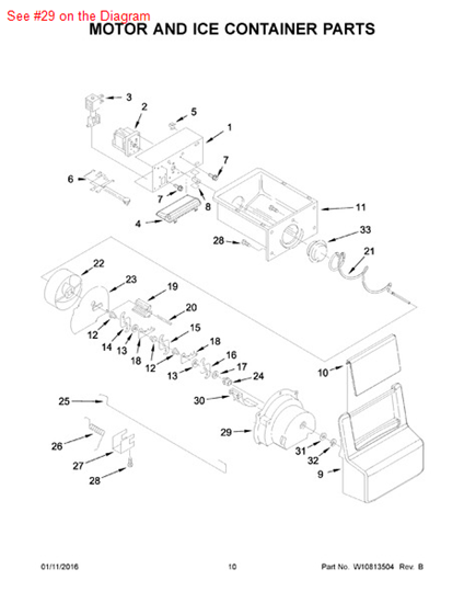 Picture of Whirlpool HOUSING - Part# W10185018