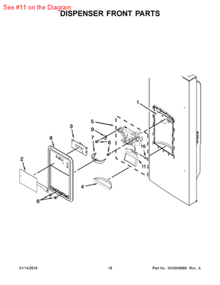 Picture of Whirlpool PAD - Part# W10185234