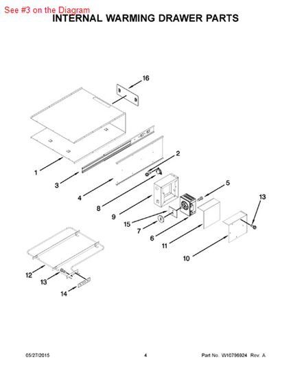 Whirlpool W10188461 Slide Drawer for Range