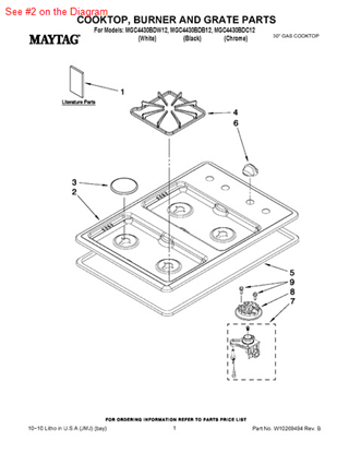 Picture of Whirlpool COOKTOP - Part# W10191065