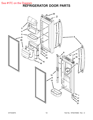 Picture of Whirlpool STOP-DOOR - Part# W10191119