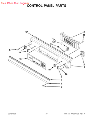 Picture of Whirlpool KNOB - Part# W10193257