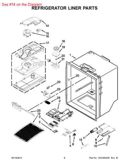 Picture of Whirlpool DUCT-AIR - Part# W10194596