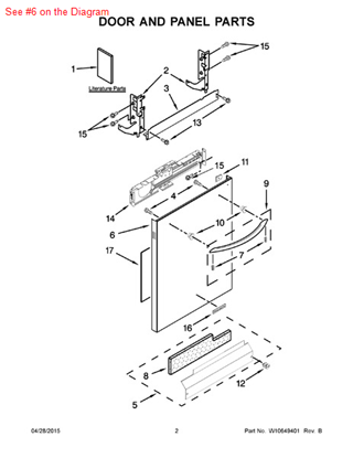 Picture of Whirlpool PANEL - Part# W10195873