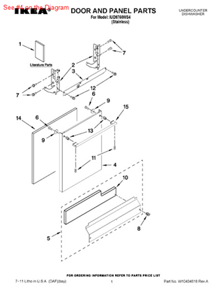 Picture of Whirlpool PANEL - Part# W10199566