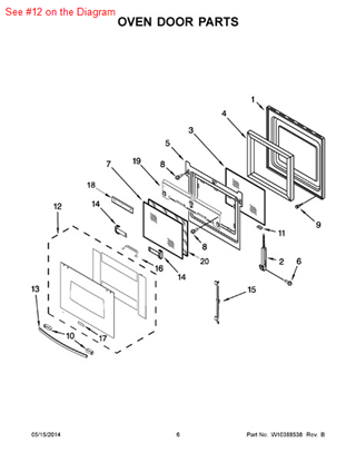 Picture of Whirlpool GLASS-DOOR - Part# W10200754