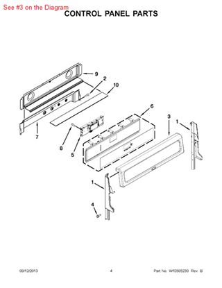 Picture of Whirlpool PANL-CNTRL - Part# W10201509