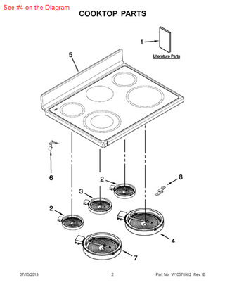 Picture of Whirlpool ELMNT-SURF - Part# W10204680