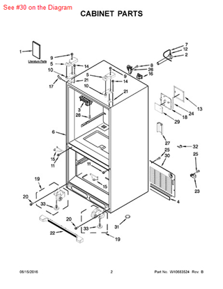 Picture of Whirlpool COVER-BACK - Part# W10211855