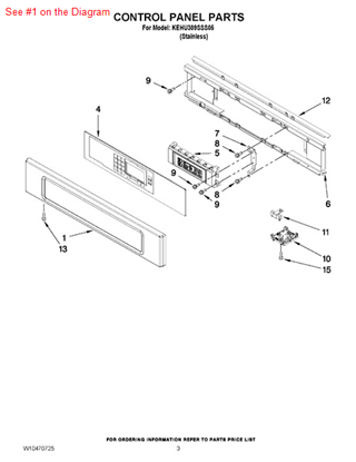 Picture of Whirlpool PANL-CNTRL - Part# W10216219