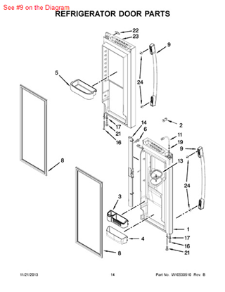 Picture of Whirlpool HANDLE - Part# W10223019K