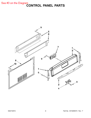 Picture of Whirlpool PANL-CNTRL - Part# W10225561