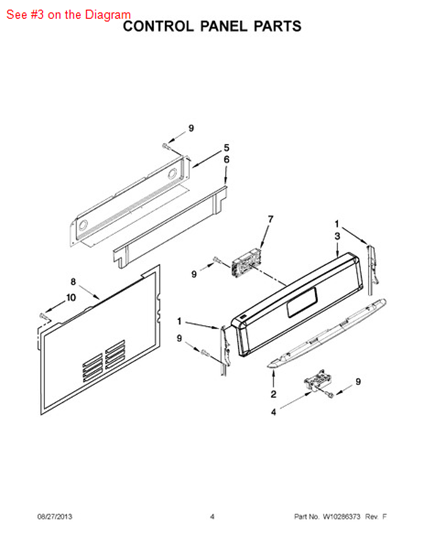 Picture of Whirlpool PANL-CNTRL - Part# W10225561