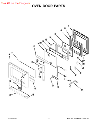 Picture of Whirlpool PANEL-DOOR - Part# W10225960