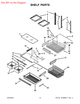 Picture of Whirlpool TRIM-SHELF - Part# W10231333