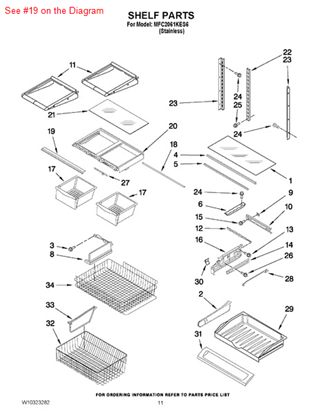 Picture of Whirlpool TRIM-SHELF - Part# W10231485