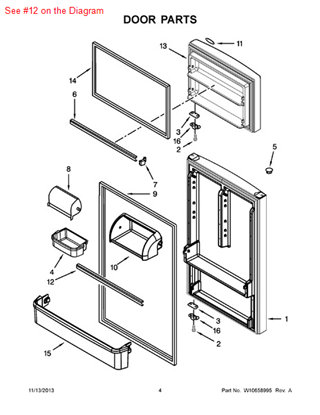 Picture of Whirlpool TRIM-DOOR - Part# W10234241