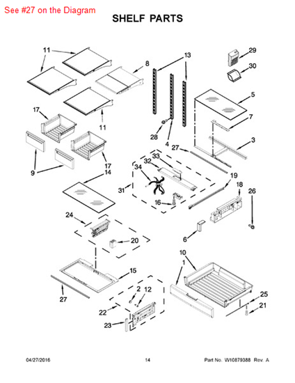 Picture of Whirlpool SUPPORT - Part# W10236512