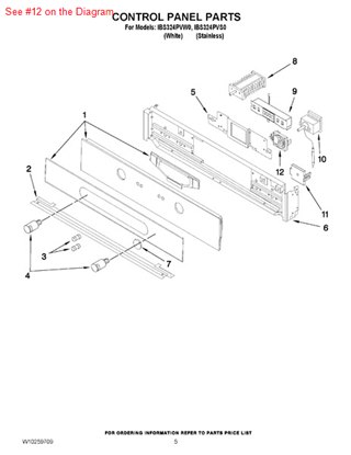 Picture of Whirlpool CNTRL-ELEC - Part# W10240573