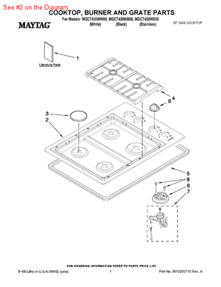 Picture of Whirlpool COOKTOP - Part# W10244700