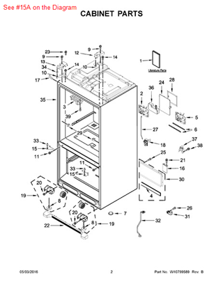 Picture of Whirlpool HINGE-DOOR - Part# W10248705