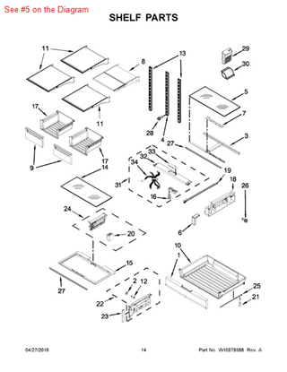 Picture of Whirlpool SHELF-GLAS - Part# W10248799