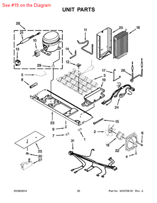 Picture of Whirlpool TRAY-EVAP - Part# W10251469